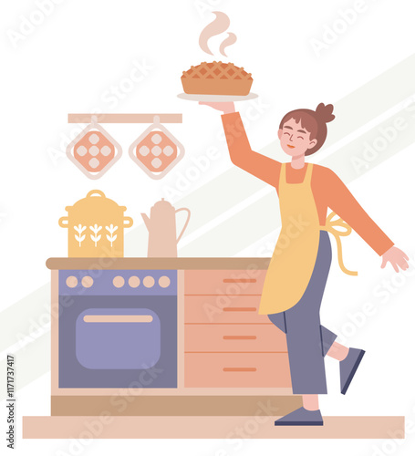 Illustration of a homemade cake