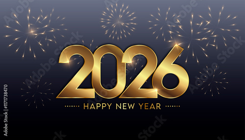 2026 Happy New Year Background Design. Greeting Card, Banner, Poster.