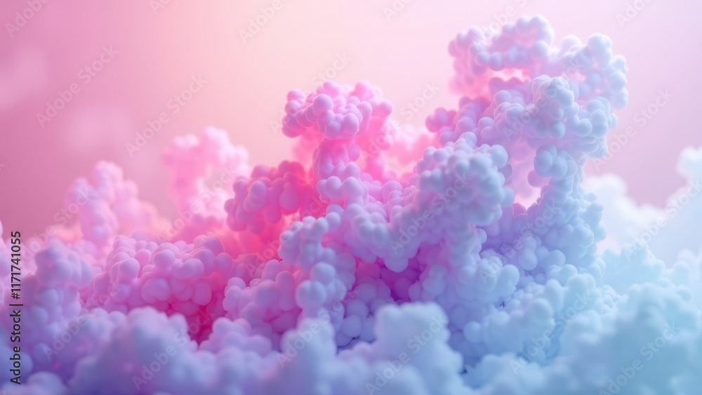 Fototapeta premium Colorful clouds fill the sky during sunset, creating a stunning backdrop of pink and blue hues that enhance the evening's beauty. Generative AI