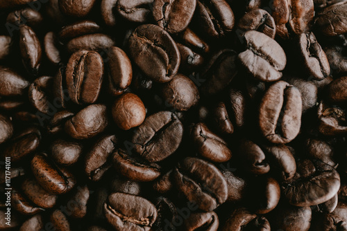 Close-Up of Coffee Beans in Detail