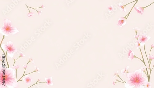 Delicate pink and white flower frame