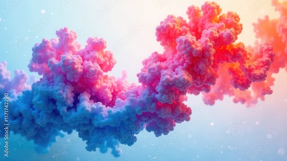 Fototapeta premium Colorful clouds with vibrant hues brighten the background in a stunning display during the early hours of the day. Generative AI