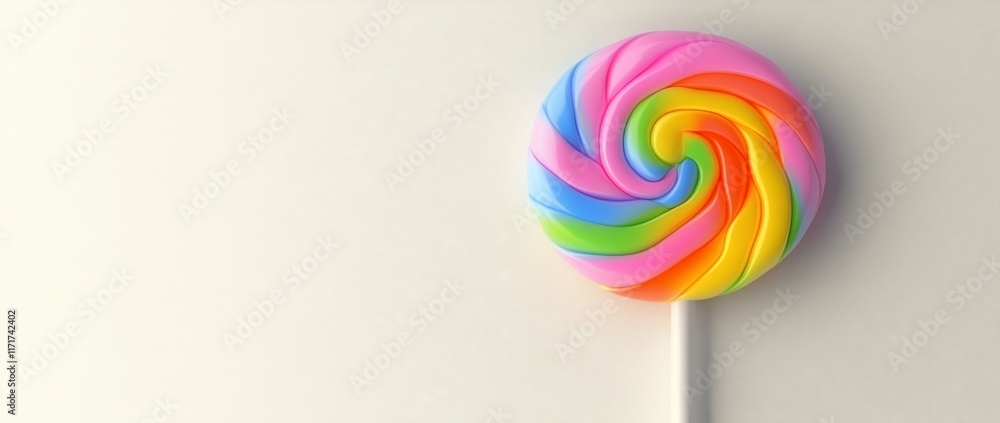 Rainbow swirl lollipop on white background. Rainbow swirl lollipop on white background.