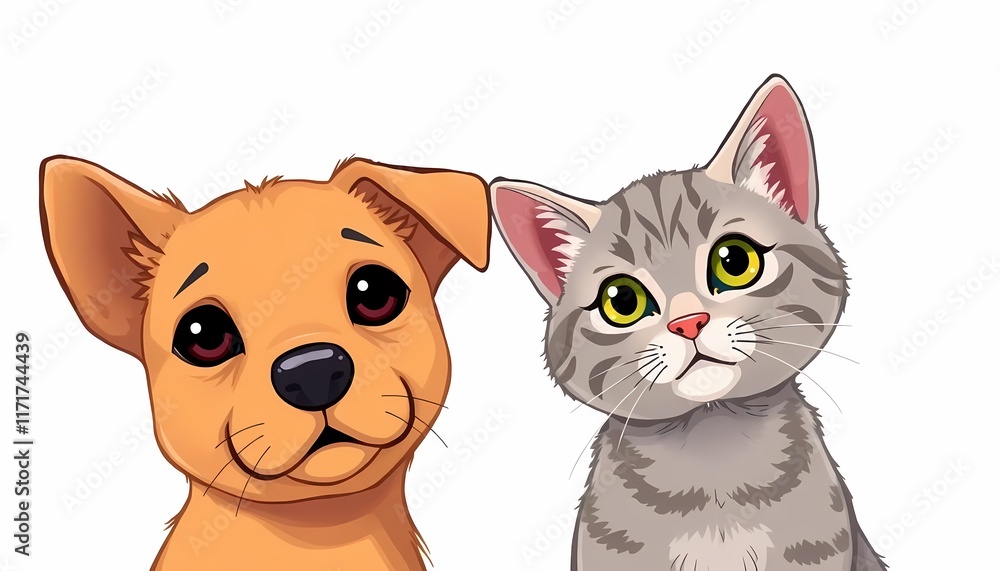 Fototapeta premium Dog and Cat Portrait 