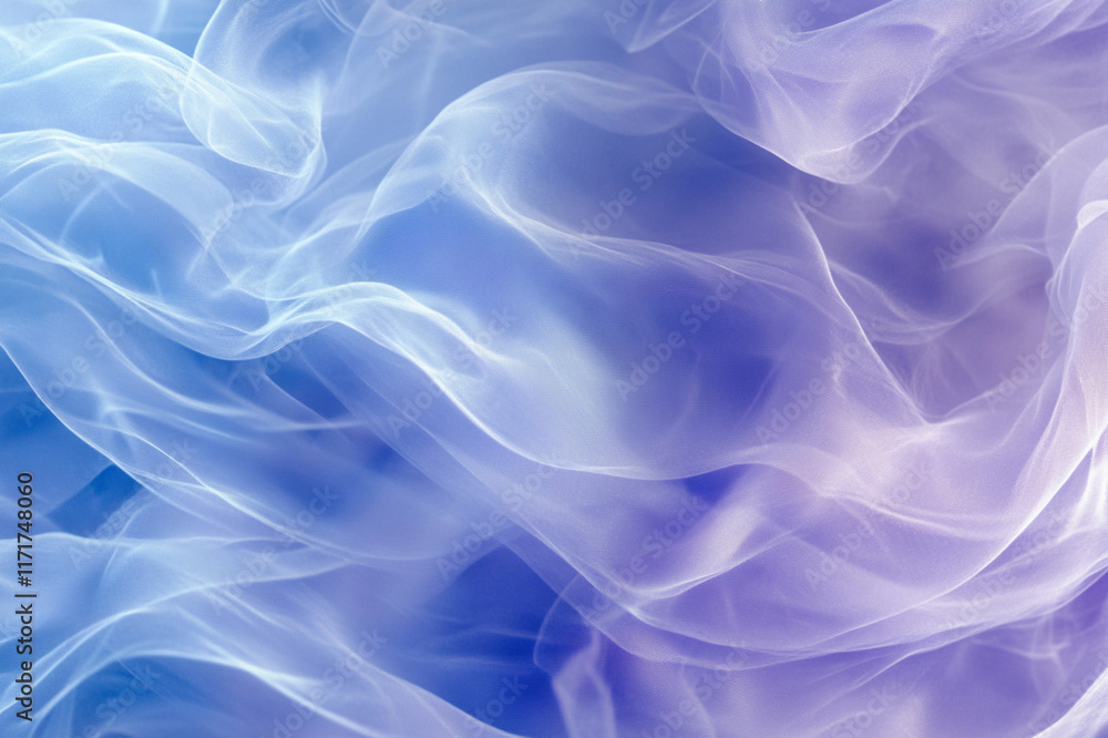 Obraz premium Abstract waves of soft, flowing light in shades of blue and lavender, evoking a sense of peace and relaxation, perfect as a background
