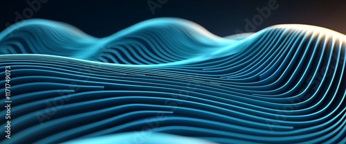 Abstract blue wave pattern background.