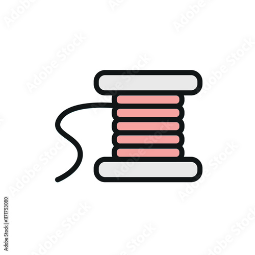 Needle and thread fashion tailor icon vector basic design