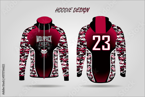 High neck hoodie sublimation camouflage zip up Mens Printed Full Sublimated Hoodie mockup template