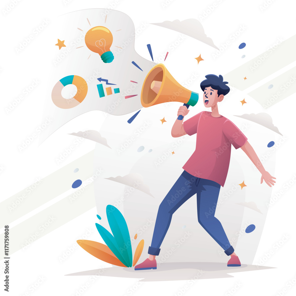 Illustration related to making announcements and public notices