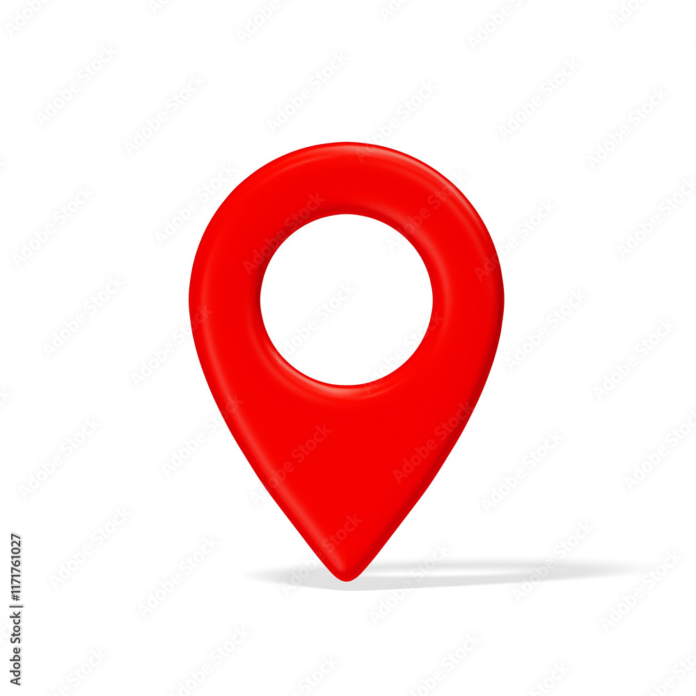 3d red plastic map location pointer with shadow isolated on transparent background. Destination pin rotated 0 degrees. 3d red plastic map location pointer with shadow isolated on transparent background. Destination pin rotated 0 degrees.