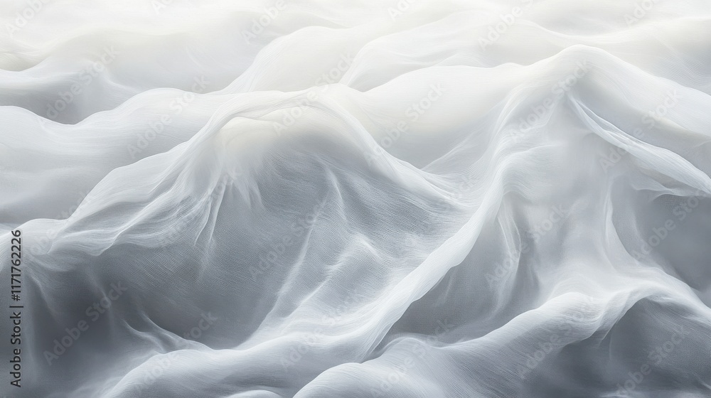 Obraz premium Abstract Draped Fabric, Soft White Texture