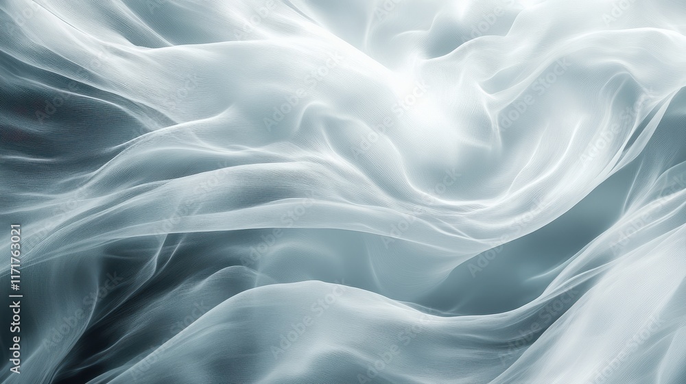 Obraz premium Soft, flowing light blue fabric. Elegant and serene.