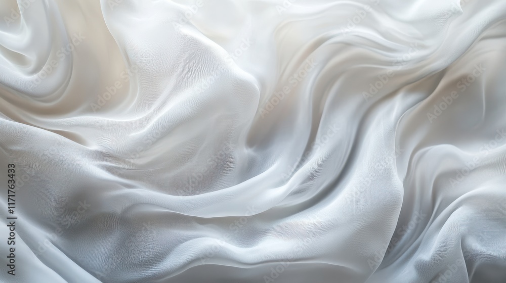 Obraz premium Soft, flowing white fabric. Luxurious texture and elegant drapes.