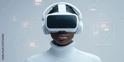 Wallpaper Mural Futuristic virtual reality experience with modern headset Torontodigital.ca