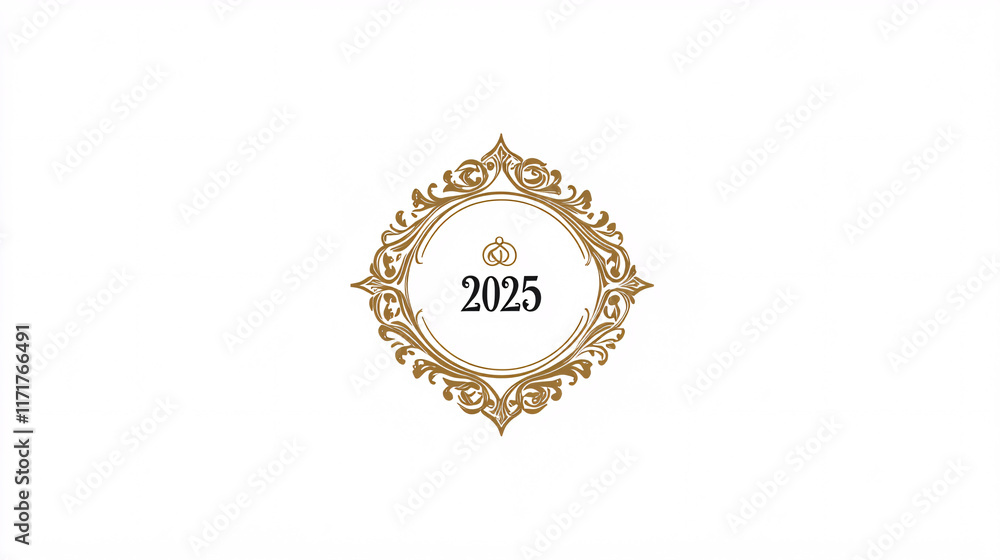 an elegant symmetrical gold emblem with intricate detailing framing the year 2025 on a minimalist white background
an elegant symmetrical gold emblem with intricate detailing framing the year 2025 on a minimalist white background