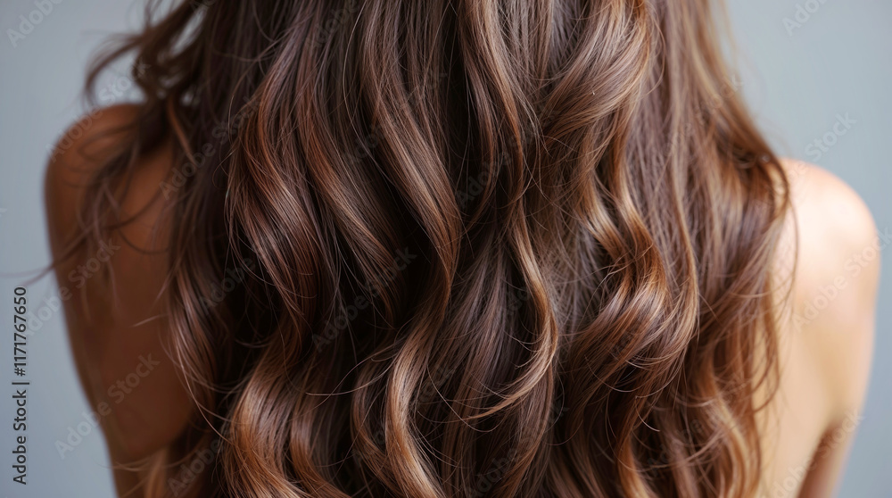 close-up portrait of a woman with long brown hair, back view close-up portrait of a woman with long brown hair, back view