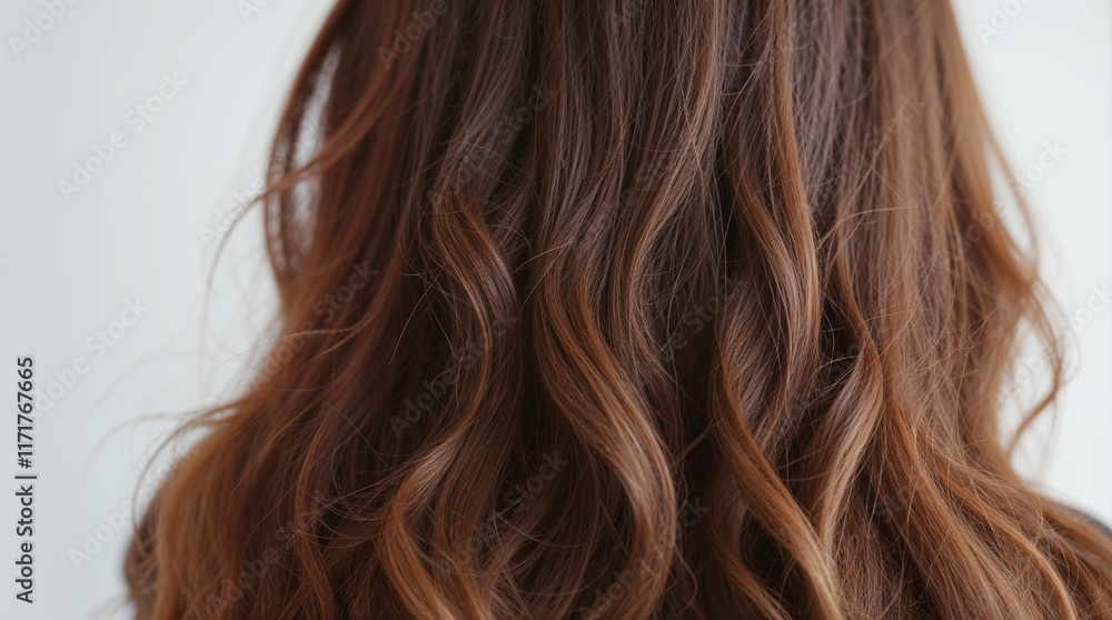 close-up portrait of a woman with long brown hair, back view close-up portrait of a woman with long brown hair, back view