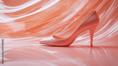 Elegant Pink High Heel on Smooth Background