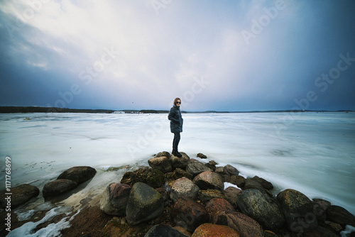 man on the rocks
