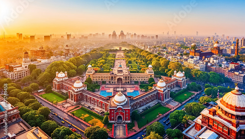 Fototapeta Naklejka Na Ścianę i Meble -  Stunning panorama of New Delhi, the capital of India
