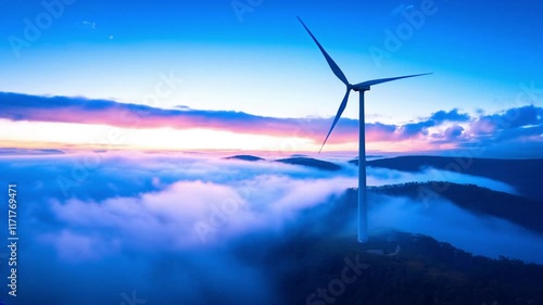 Wallpaper Mural wind turbine at sunset video Torontodigital.ca