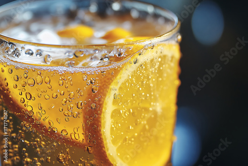 Refreshing limoncello spritz drink enjoyed at a lively pub setting photo