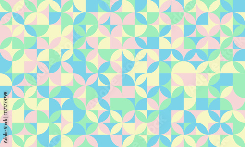 Wallpaper Mural Modern geometric pattern with artistic shapes and seamless repetition. Ideal for textile prints, abstract backgrounds, and trendy poster designs. Torontodigital.ca