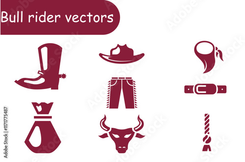 Bull rider vector design 