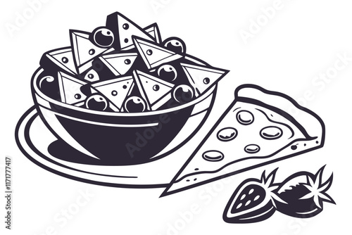 Nachos silhouette  vector illustration isolated  on white background