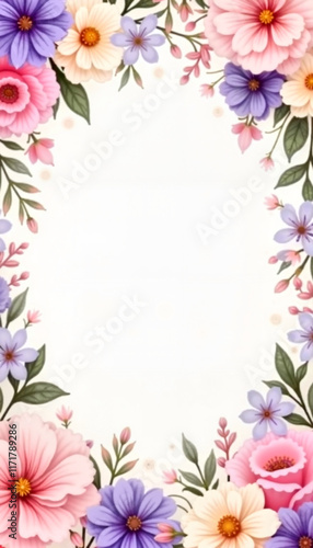 Floral greeting card background design with empty space for Mother's Day message
