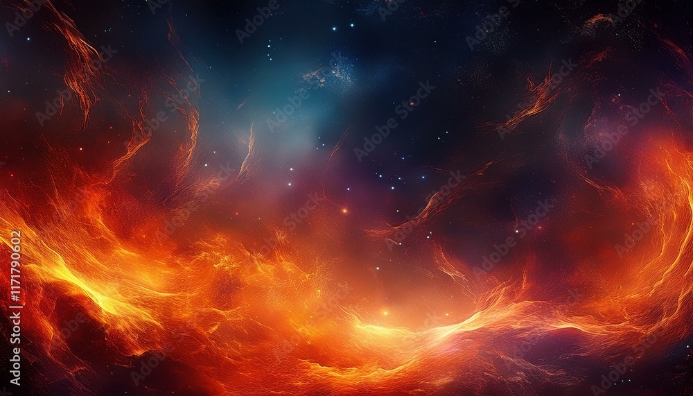 Fototapeta premium fiery grunge texture with smoky space background