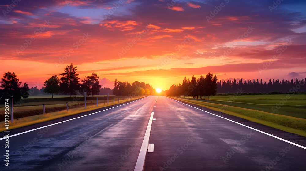 Strikingly Beautiful Early Dawn Hour on an Empty GX Highway, an Eloquent Testimony to Tranquility and Adventure Strikingly Beautiful Early Dawn Hour on an Empty GX Highway, an Eloquent Testimony to Tranquility and Adventure