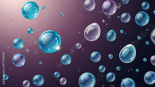 Wallpaper Mural Hyaluronic acid bubbles. Collagen clear drops. Cosmetic serum. Skincare product. Vector illustration Torontodigital.ca