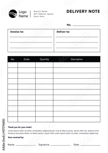 Free Delivery Note Template