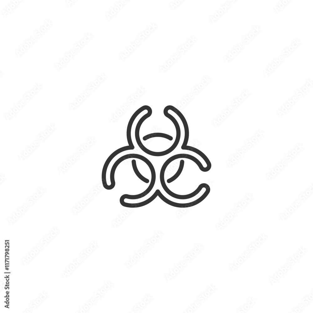 Minimalistic biohazard symbol design on white background for modern safety awareness Minimalistic biohazard symbol design on white background for modern safety awareness