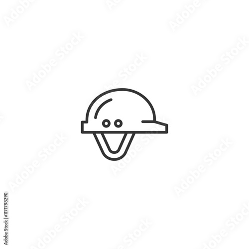 Minimalist hard hat icon: safety and construction symbol