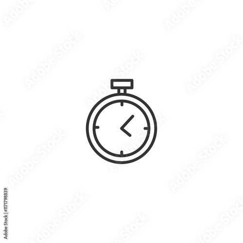 Minimalist stopwatch icon with thin lines and simple design