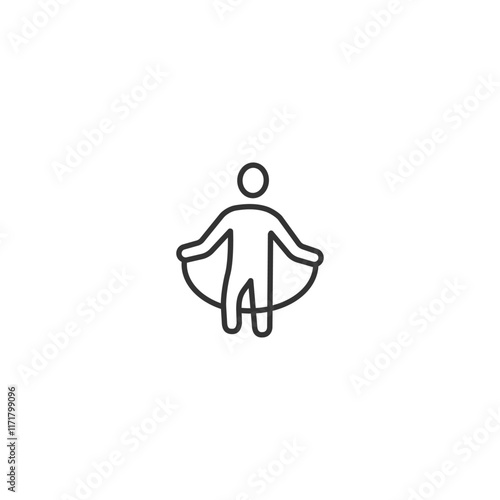 Person jumping rope icon in minimalist line art style