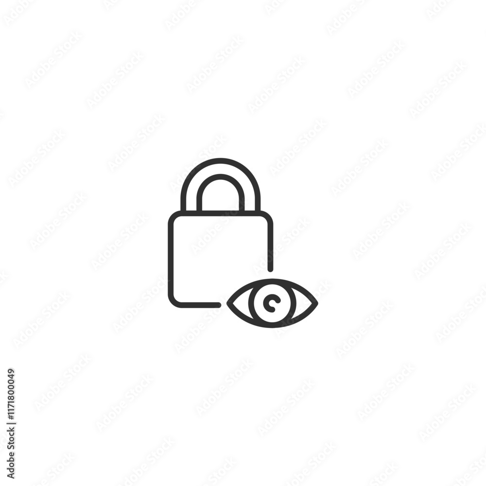 Padlock with eye icon for privacy and security concepts