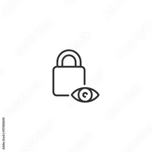 Padlock with eye icon for privacy and security concepts