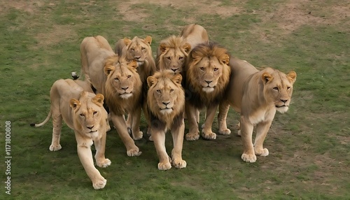 Portrait of an african lion -panthera leo- at a zoo- denver, colorado, lion is a king of forest, lion in zoo photo