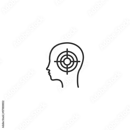 Target head icon illustrating focus and precision in human mind