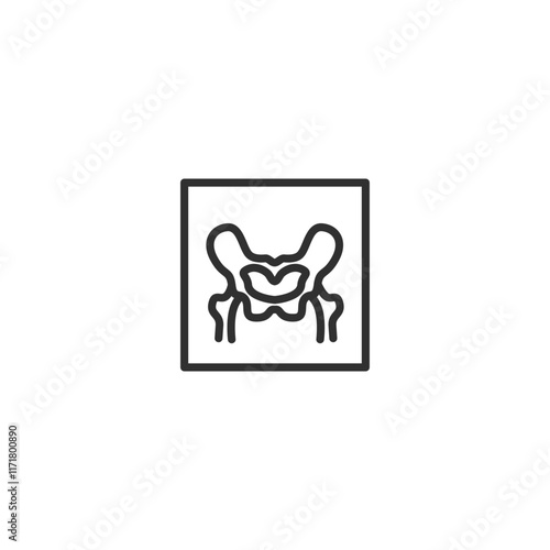 Medical illustration of female pelvic anatomy in minimalist style