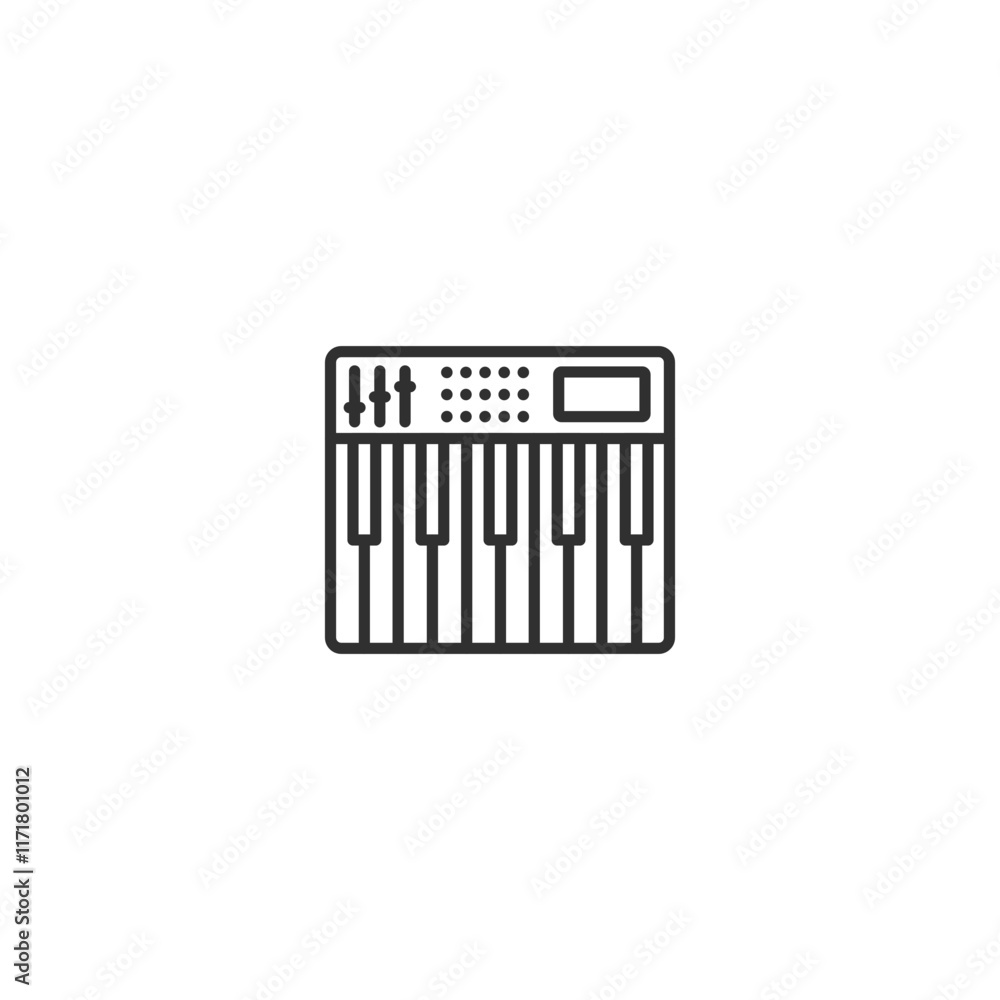 Minimalist keyboard icon for music production and digital creativity Minimalist keyboard icon for music production and digital creativity