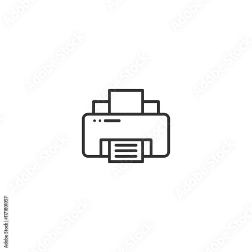 Minimalist printer icon design for office technology themes