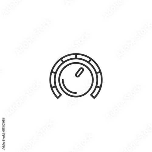 Minimalist knob icon with adjustable dial on white background