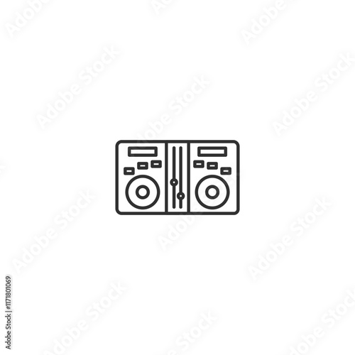 Minimalist dj controller icon symbolizing music mix and dj culture