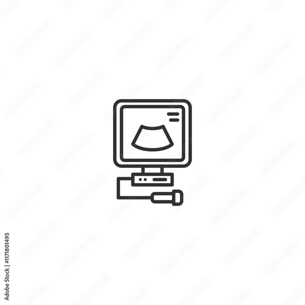 Minimalist ultrasound icon for medical and healthcare technology applications Minimalist ultrasound icon for medical and healthcare technology applications