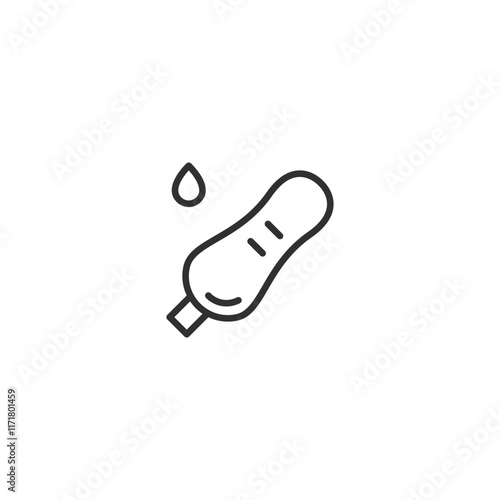 Minimalist menstrual hygiene symbol with tampon and drop design