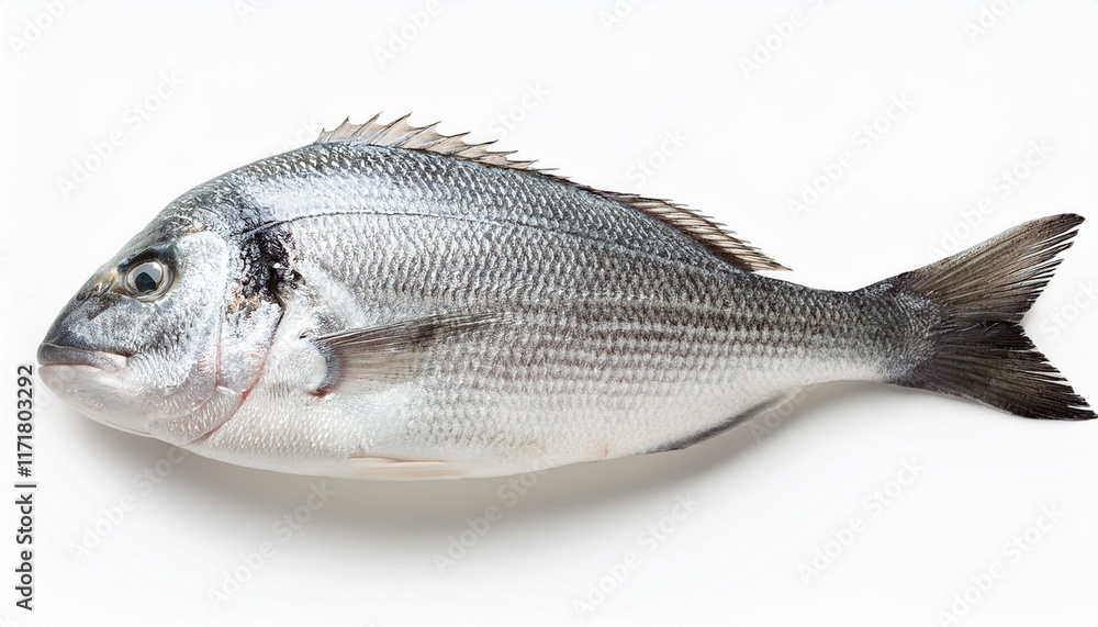 Obraz premium fresh striped bass white background